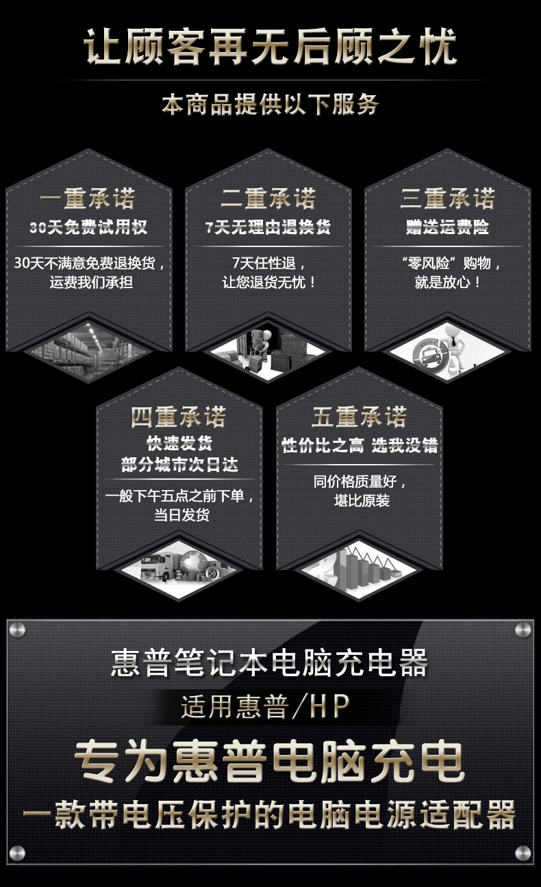 惠普笔记本电源适配器